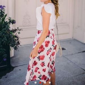 BB dakota white maxi skirt with flowers 💐